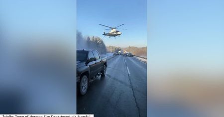 30 samochodów zniszczonych w karambolu w Maine. Ciężko rannych do szpitala transportowały helikoptery