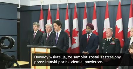 Premier Kanady: Dowody wskazują, że boeing ukraińskich linii lotniczych został zestrzelony
