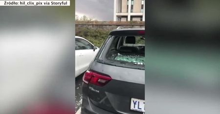 Powybijane światła i szyby w autach, zniszczone ulice to efekt gradobicia w Canberrze