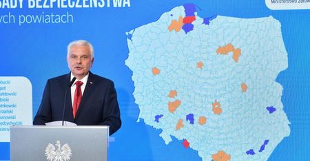 W strefie czerwonej 2 powiaty, w żółtej – 19