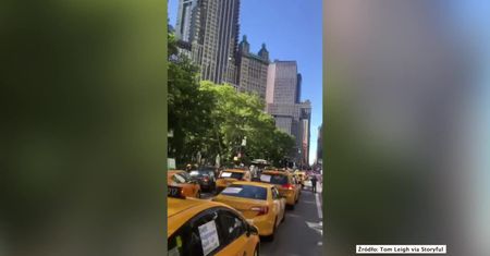 Protest taksówkarzy w Nowym Jorku. Domagają się wsparcia od burmistrza Billa de Blasio