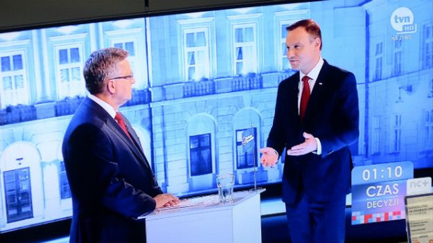 Bronisław Komorowski i Andrzej Duda podczas debaty