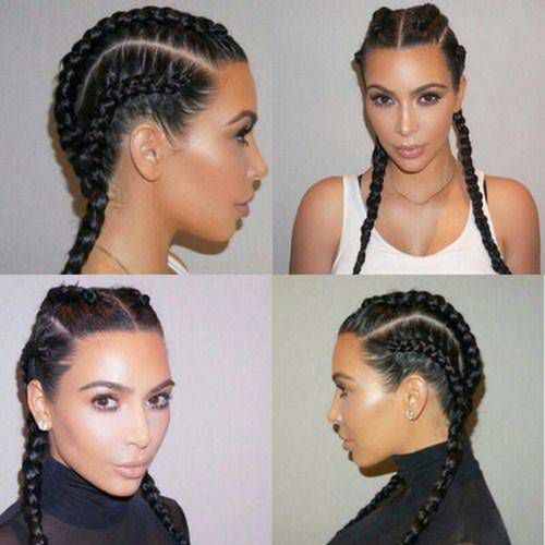 Kim Kardashian z warkoczami