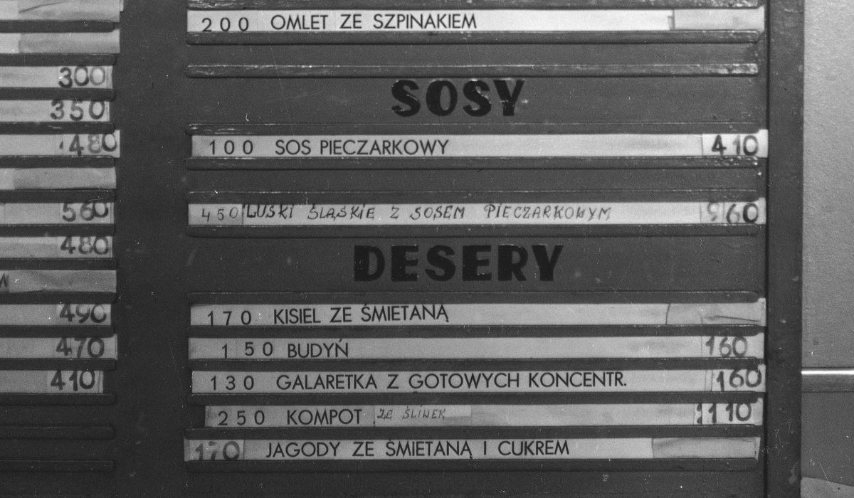 Bary mleczne w PRL-u. Menu - Pyszności; Fot. NAC