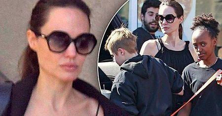Szczuplutka Angelina Jolie też lubi sobie nieźle dogodzić! Paparazzi przyłapali ją na gorącym uczynku!