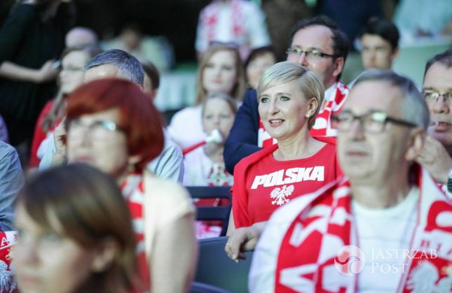 Andrzej Duda i Agata Duda kibicują Polsce w meczu z Portugalią na EURO 2016