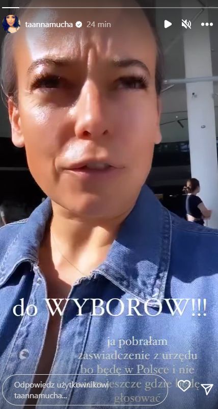 Anna Mucha ma sposób na zwiększenie siły swojego głosu w wyborach (fot. InstaStories)