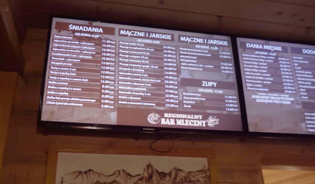 Cena obiadu w Zakopanem - Pyszności; foto: kadr z materiału na kanale YouTube: Check In - Klaudia i Michał
