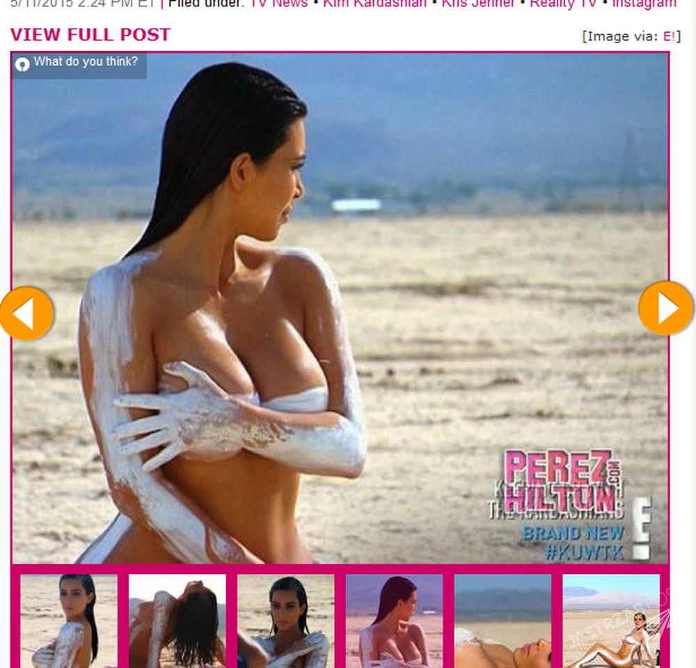 Kim Kardashian w nagiej sesji 
screen z : perezhilton.com