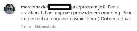 Marcin Hakiel przeprosił za swoje zachowanie