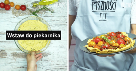 Ciecierzycowa tarta z pomidorkami