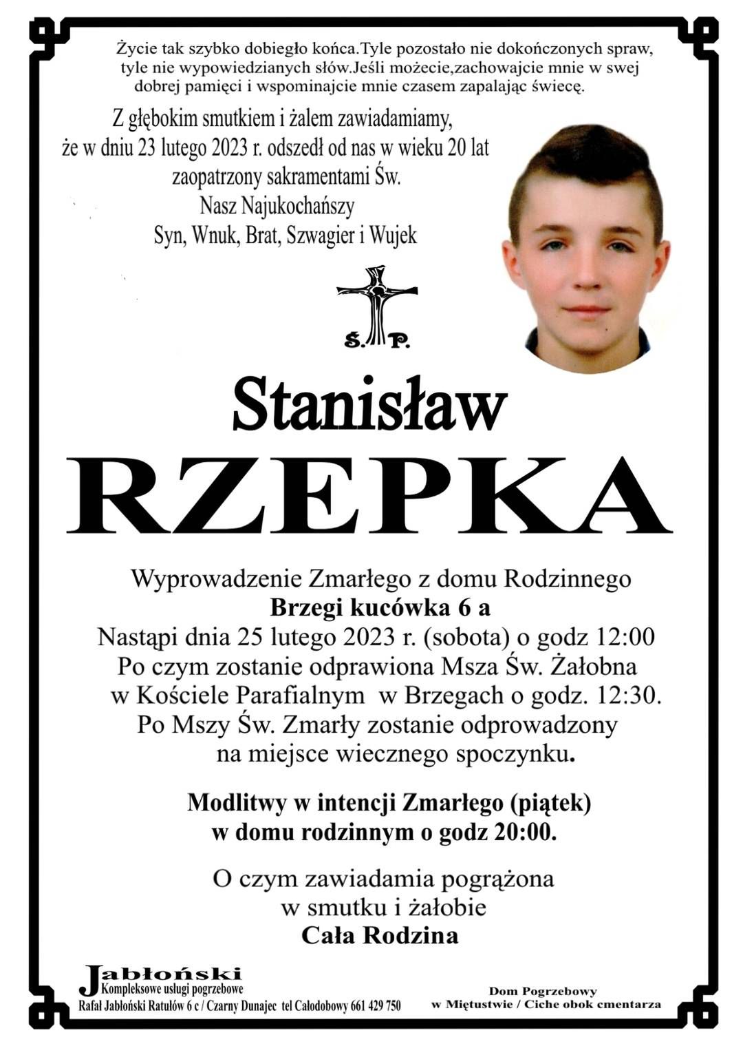 Stanisław Rzepka nie żyje