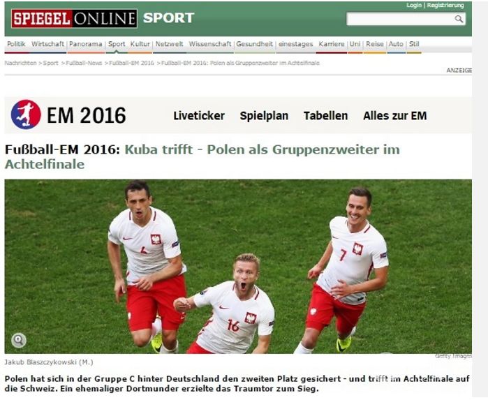 Zagraniczne media o meczu Polska-Ukraina na EURO 2016