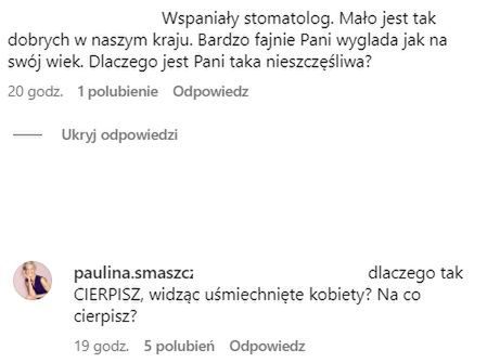 Paulina Smaszcz reaguje na zaczepkę