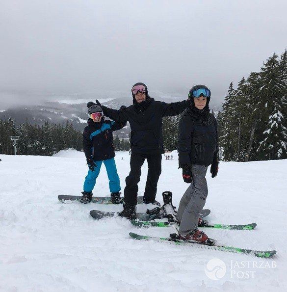 Rodzina Beckhamów na nartach