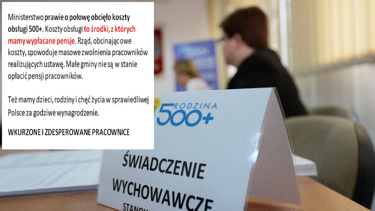Urzędnicy są wściekli na rząd. Ten obcina koszty obsługi 500+, możliwy paraliż programu