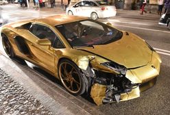 Kierowca złotego lamborghini ukarany za kolizję w Warszawie