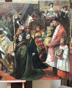 Zaginiony obraz wrócił do Polski. Przedstawia wręczenie herbu kapitule płockiej