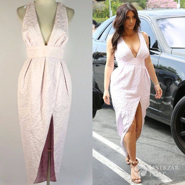Kim Kardashian AWAKE Light Purple Sleeveless V Neck Dress