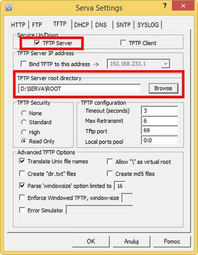 Zakładka TFTP