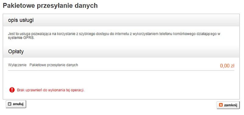 Orange - brak uprawnień do rezygnacji z usługi