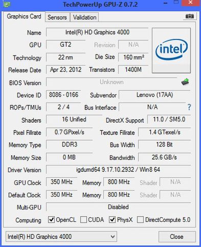 GPU-Z HD4000