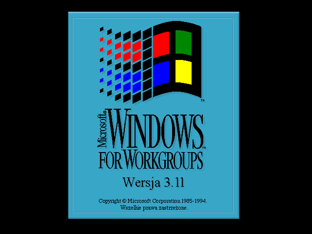 Ekran powitalny Windows for Workgroups 3.11