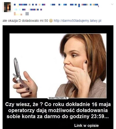 Darmowe doładowanie? Proszę bardzo. Codziennie możemy się załapać, ponieważ codziennie zmieniają datę w tym obrazku.