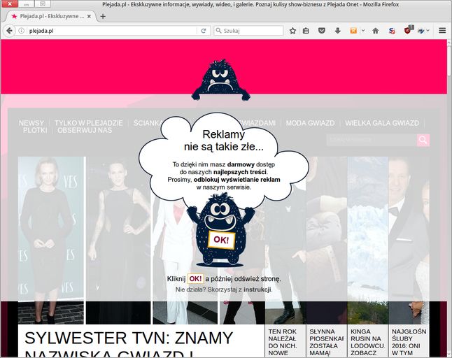 µBlock też już blokowany przez onetowy serwis