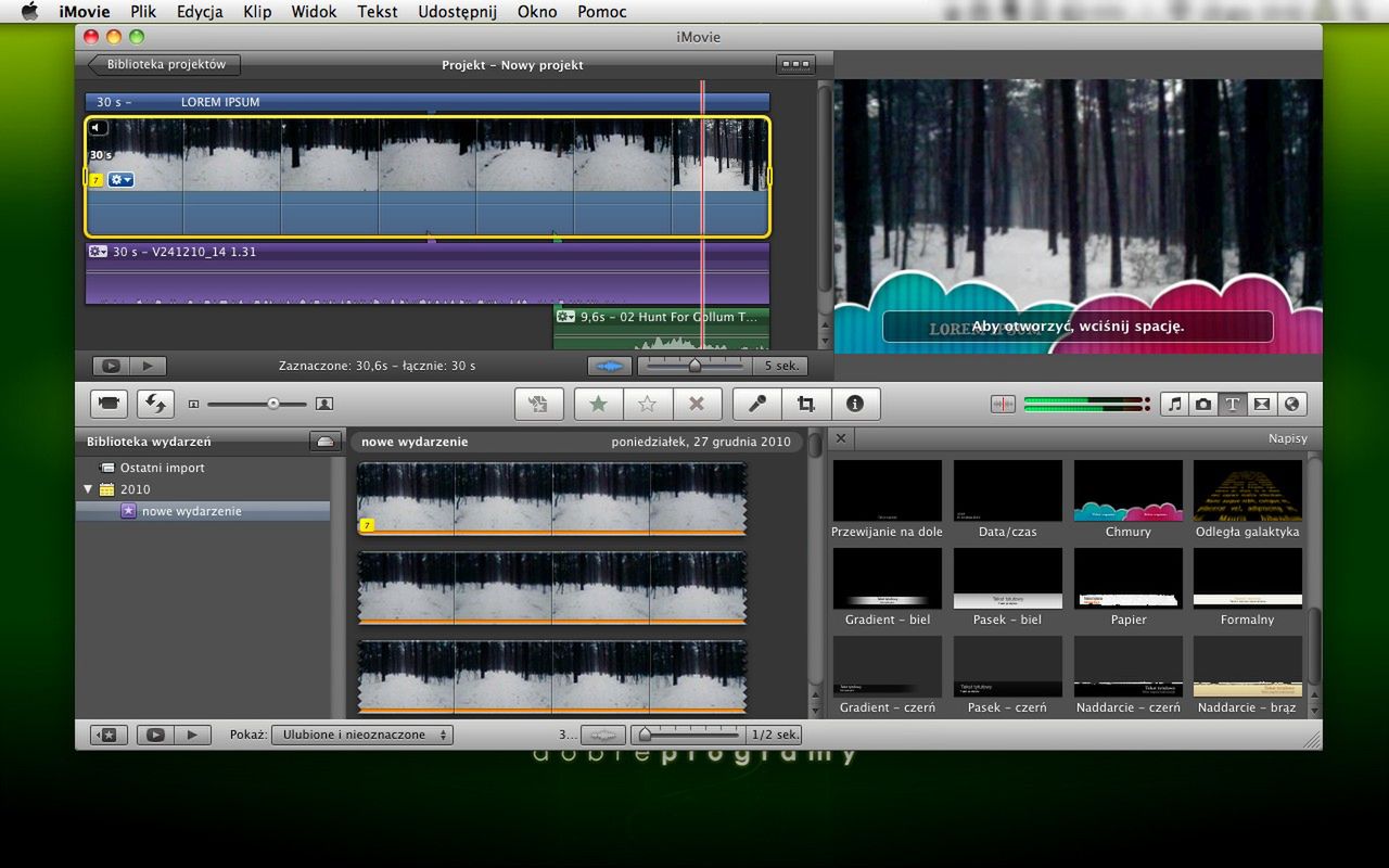 Efekty tekstowe - Chmury