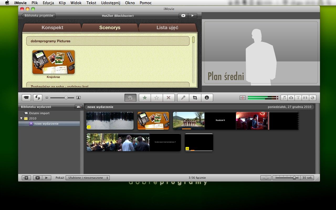 Edycja zwiastuna filmowego - ujęcia