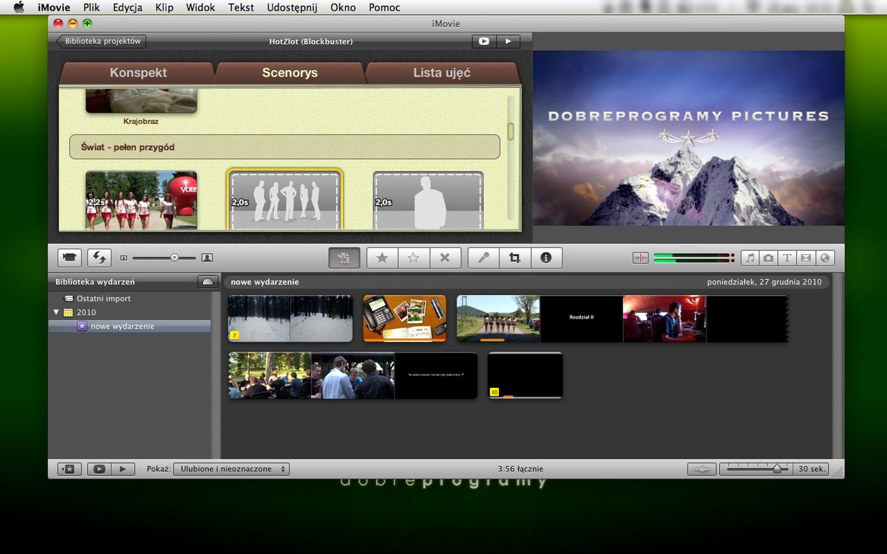 Edycja zwiastuna filmowego - scenorys