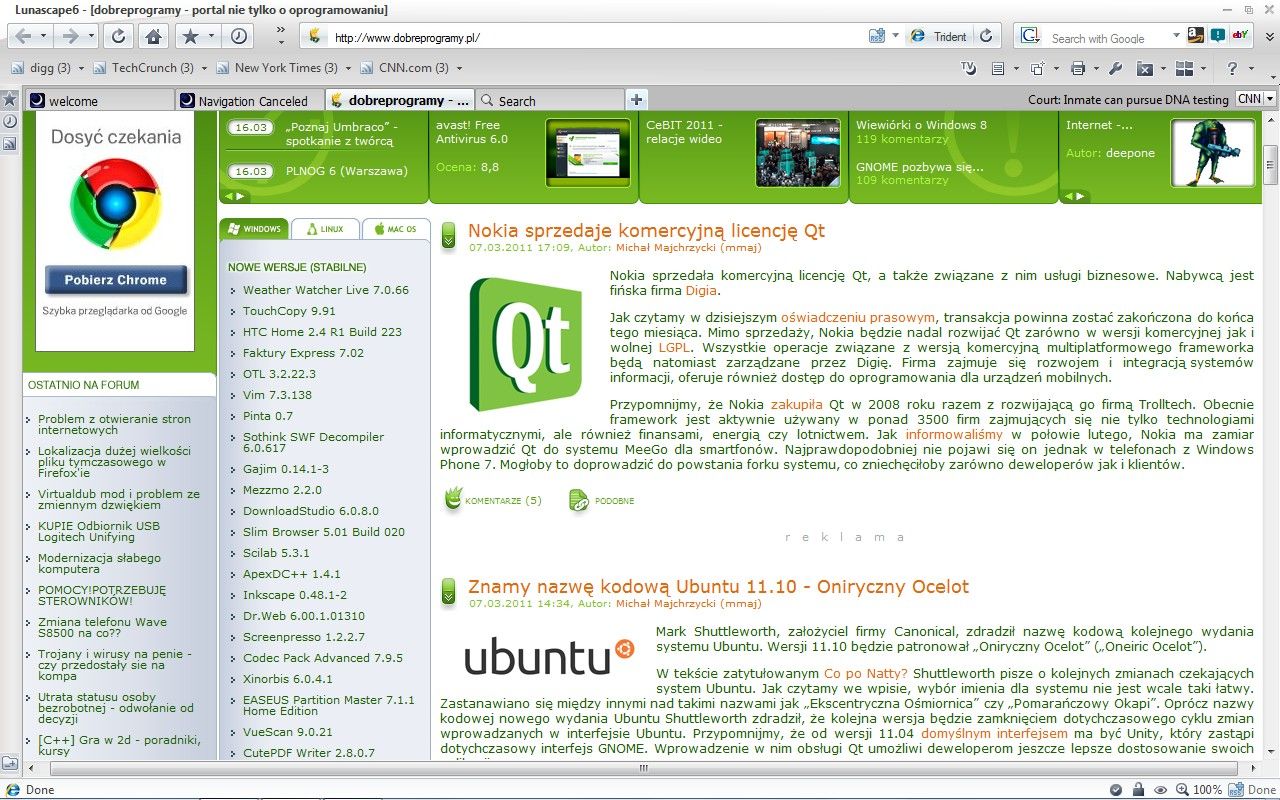 Lunascape - widok ogólny