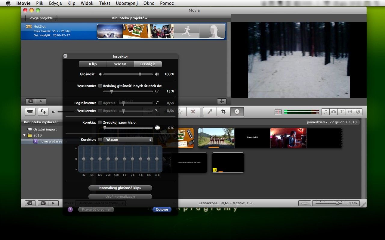 Inspektor - edycja dźwięku