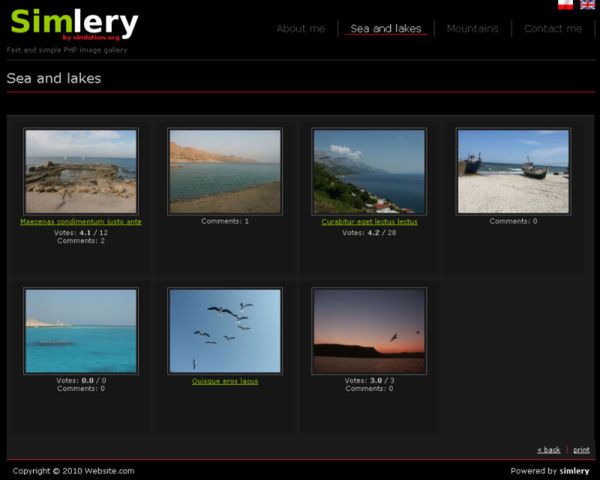 Simlery, czyli darmowa galeria web