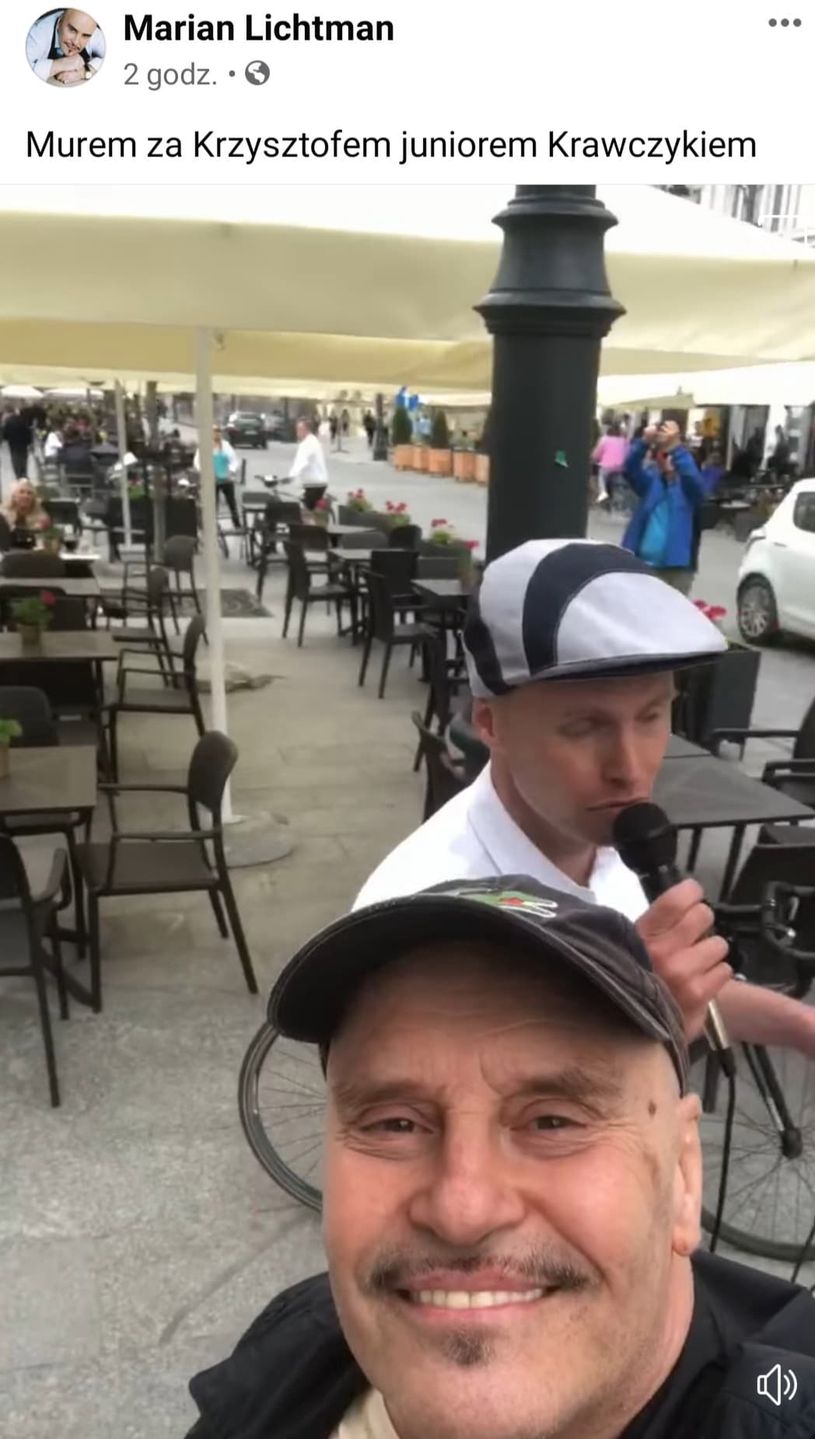 Krzysztof junior koncertuje na ulicy
