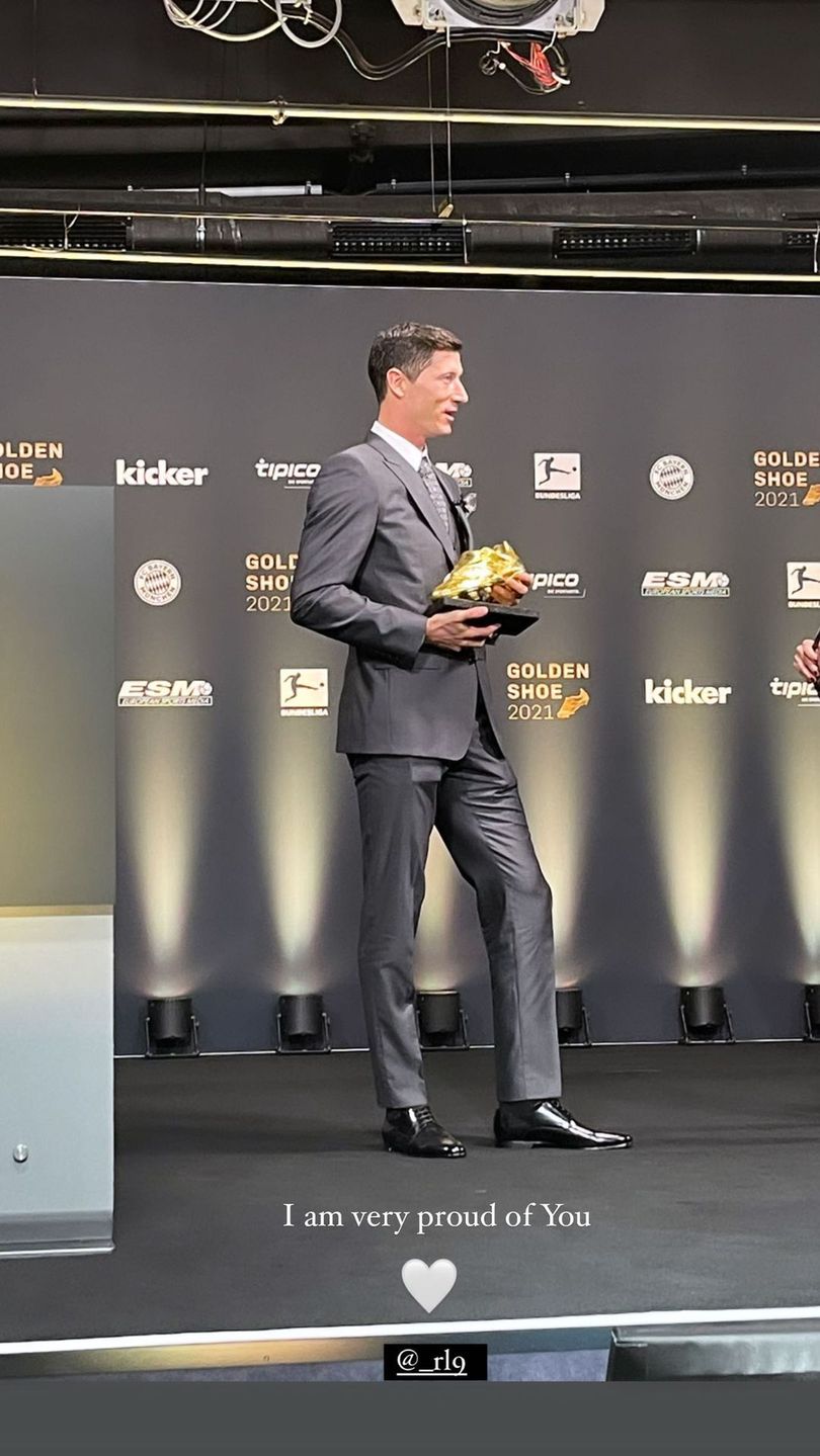 Robert Lewandowski - ceremonia wręczenia Złotego Buta 2021