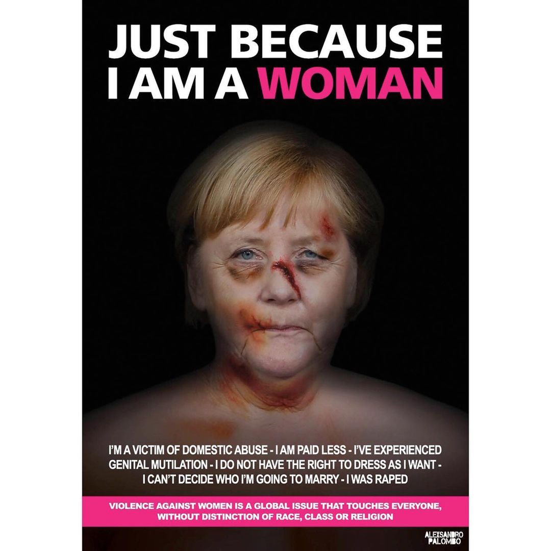 Angela Merkel - zdjęcie opublikowane przez Dominikę Kulczyk w Międzynarodowy Dzień Eliminacji Przemocy Wobec Kobiet