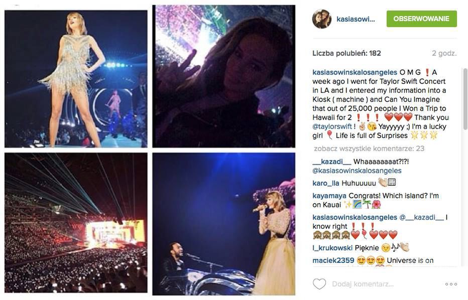 Kasia Sowińska screen z Instagrama