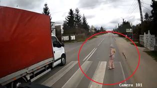 Wyprzedzał przed przejściem dla pieszych. Czujność dziecka zapobiegła tragedii WIDEO