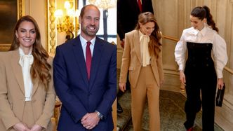 Eleganccy Kate i William ugościli w Windsorze księcia Jordanii. Księżniczka Rajwa zaskoczyła gwiazdorską stylizacją