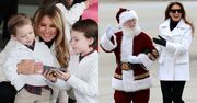 Elegancka Melania Trump u boku Świętego Mikołaja rozdaje prezenty potrzebującym dzieciom (ZDJĘCIA)