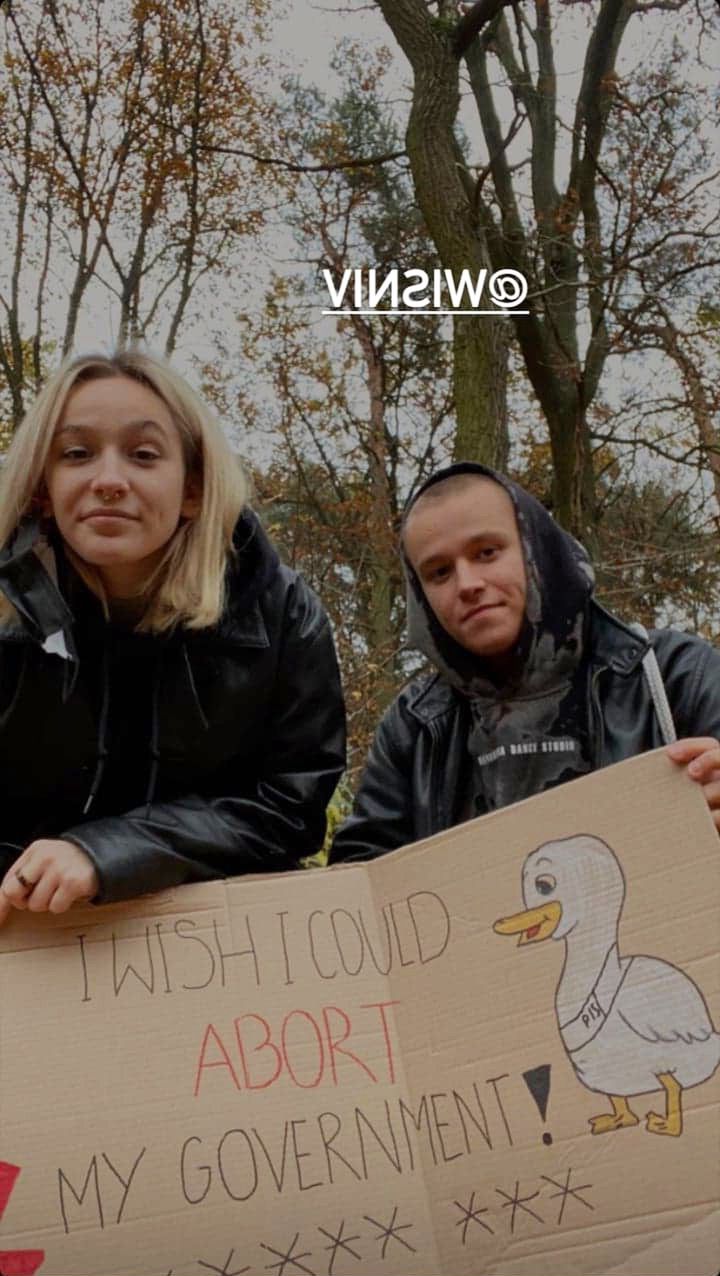 Michał Wiśniewski na proteście artystów