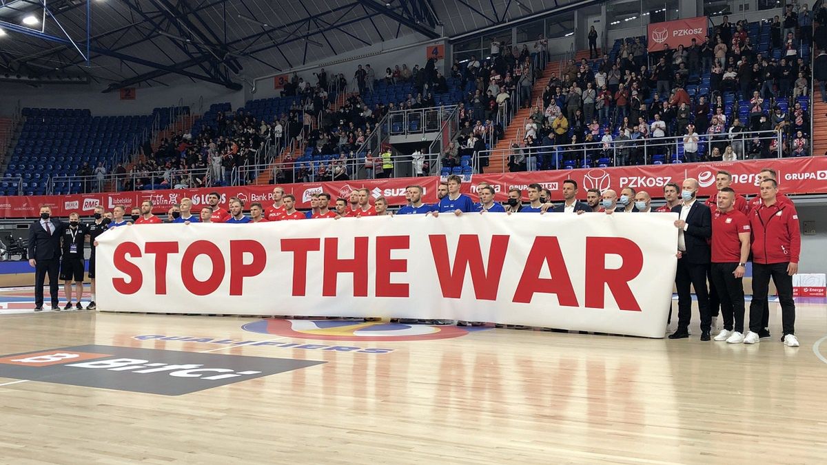 Koszykarze Polski i Estonii przeciwko wojnie