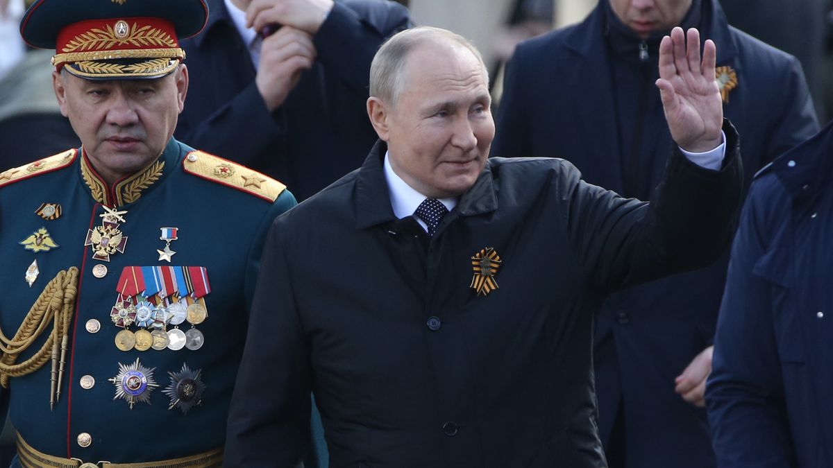 Russian President Vladimir Putin Attends 77th Victory Day With Parade On Red SquareMOSCOW, RUSSIA - MAY 9: Russian President Vladimir Putin (R) and Defence Minister Sergei Shoigu (L) attend the Victory Day Parade at Red Square on May 9, 2022 in Moscow, Russia. Russia is marking their 77th Victory Day today. (Photo by Contributor/Getty Images)Contributor