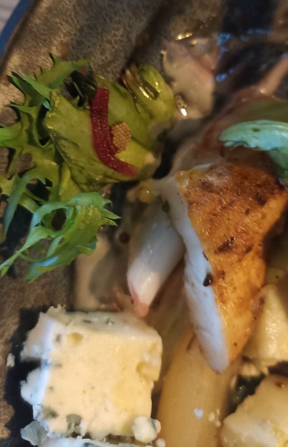 Jaja robaka na sałacie w sałatce zamówionej w restauracji Brejdak Burger