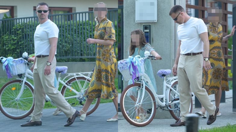 Marcin Hakiel z córką i ukochaną