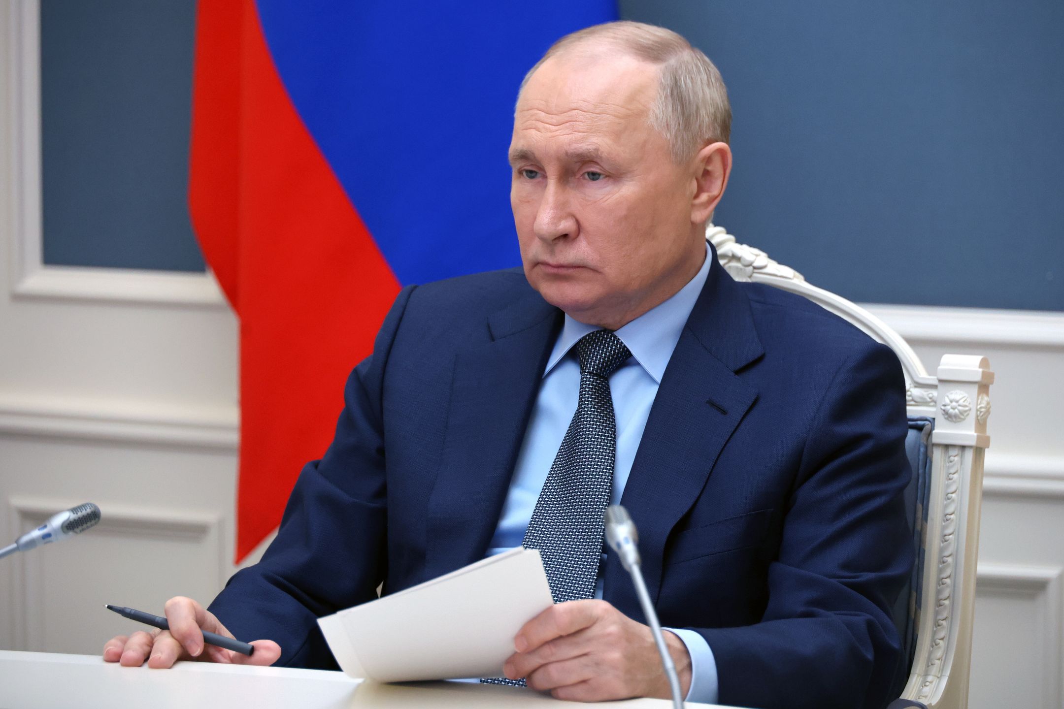 Russian President Vladimir Putin attends the extraordinary G-20 summit, via videoconference in Moscow, Russia, 22 November 2023. EPA/MIKHAEL KLIMENTYEV / SPUTNIK / KREMLIN POOL MANDATORY CREDIT Dostawca: PAP/EPA.
