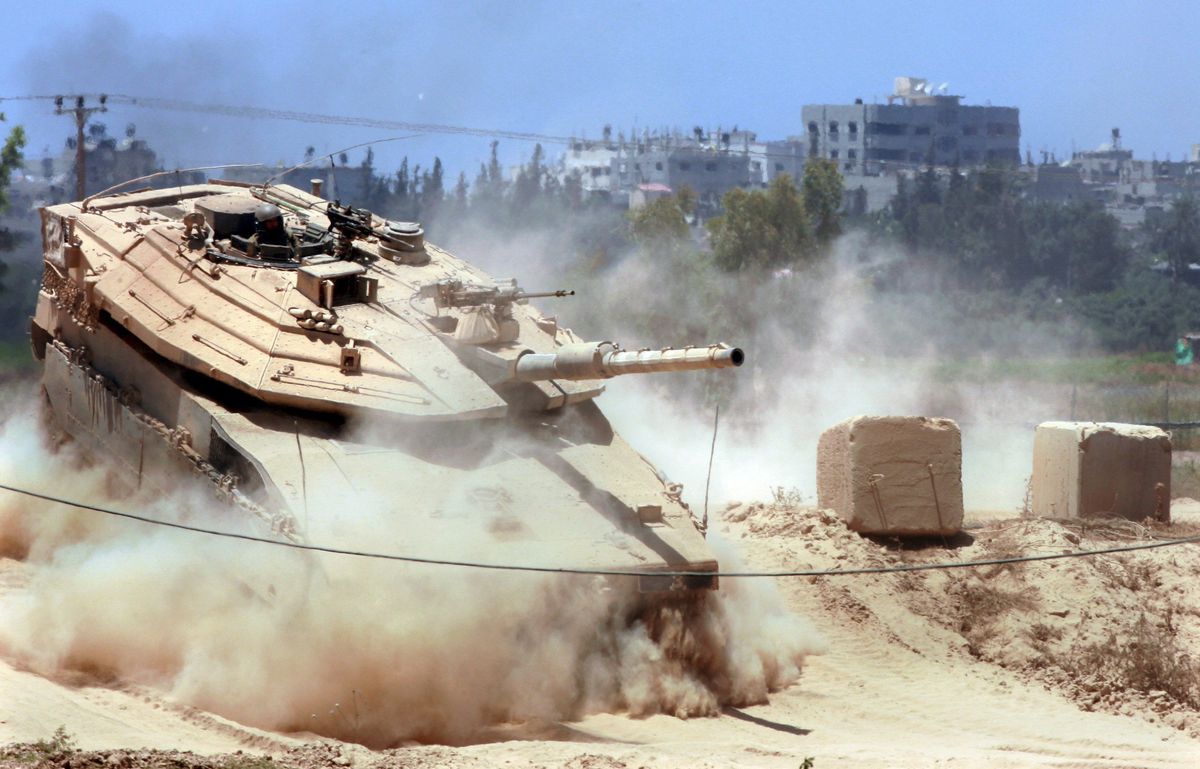 Na zdjęciu izraelski czołg w akcji