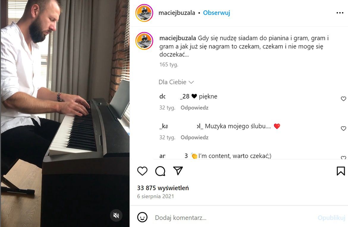 Maciej Buzała na Instagramie